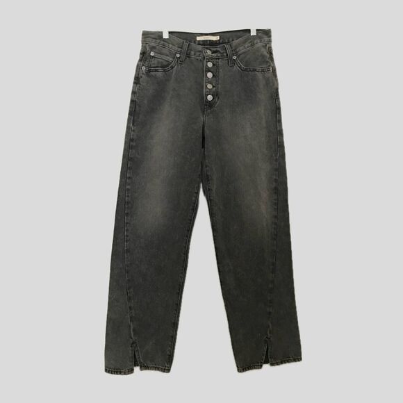 Levis Faded Black Stonewash 94 Baggy Button Fly Relaxed Fit Denim Jeans 29 - Picture 1 of 9